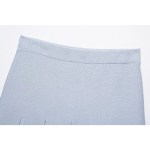 Zach Spring Summer Princess Shortsleeve sweater and pleat skirt set in pale yellow or blue 4