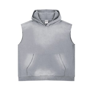 YE99 new sleeveless spray-dyed vest sweatshirt gray or Black