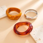 DIAZI New Bohemian Vintage Punk Geometric Bangles Jewelry Fashion Brown Acrylic Resin Wide Bangles Bracelets For Women Men Gift 6