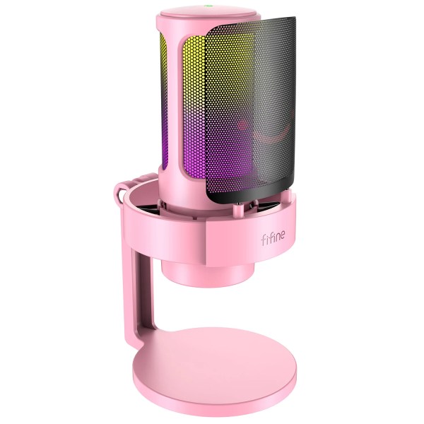fifine usb microphone for recording and streaming on pc and mac,headphone output and touch mute button,mic with 3 rgb modes a8 FIFINE USB Microphone for Recording and Streaming on PC and Mac,Headphone Output and Touch-Mute Button,Mic with 3 RGB Modes -A8
