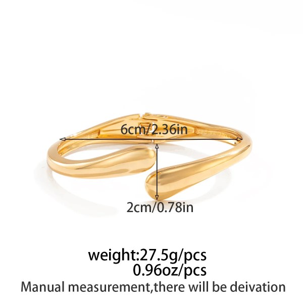 DIAZI 4 Style Exaggerated Gift Gold Silver Color Metal Cuff Bangles for Women Men Hip Hop Punk Geometric Round Bracelet Jewelry 6