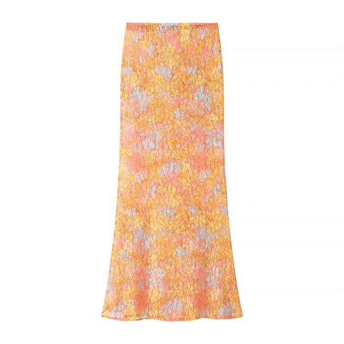 women's spring summer round neck printed crop top half skirt set women\'s Spring Summer round neck printed crop top half skirt set 5