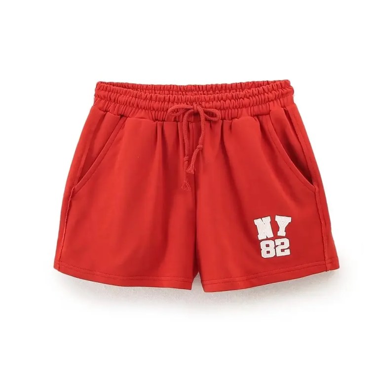 Preppy NY 82 Crop Red Tee and Short Shorts Set Spring Summer 2