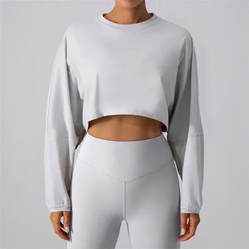 Women Sport Long Sleeve Crop Tee