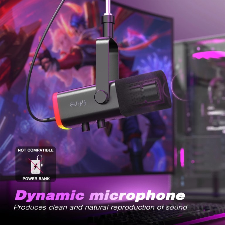 fifine usb/xlr dynamic microphone with touch mute button,headphone jack,i/o controls,for pc ps5/4 mixer,gaming mic ampligame am8 FIFINE USB/XLR Dynamic Microphone with Touch Mute Button,Headphone jack,I/O Controls,for PC PS5/4 mixer,Gaming MIC Ampligame AM8 3