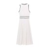 Zach Womens Spring Summer polka Dot Collar tennis Dress in White or Navy Midi Dress Crop Sleeveless 5