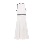 zach womens spring summer polka dot collar tennis dress in white or navy midi dress crop sleeveless Zach Womens Spring Summer polka Dot Collar tennis Dress in White or Navy Midi Dress Crop Sleeveless 5