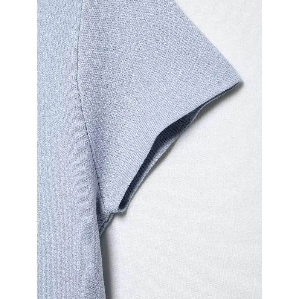 Zach Spring Summer Princess Shortsleeve sweater and pleat skirt set in pale yellow or blue 2