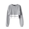 mexzt fashion streetwear women letter sweatshirt crop MEXZT Fashion Streetwear Women Letter Sweatshirt Crop