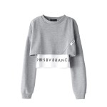 mexzt fashion streetwear women letter sweatshirt crop MEXZT Fashion Streetwear Women Letter Sweatshirt Crop