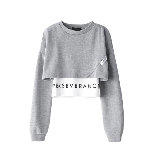 mexzt fashion streetwear women letter sweatshirt crop MEXZT Fashion Streetwear Women Letter Sweatshirt Crop