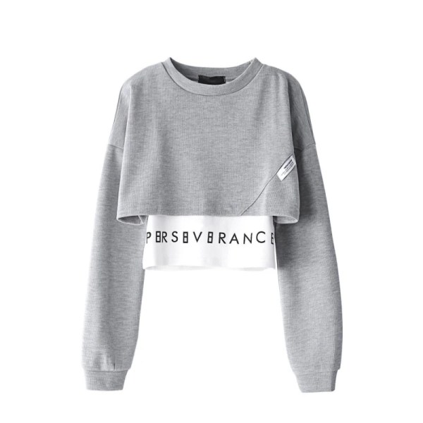 mexzt fashion streetwear women letter sweatshirt crop MEXZT Fashion Streetwear Women Letter Sweatshirt Crop