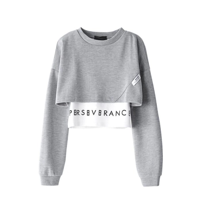 mexzt fashion streetwear women letter sweatshirt crop MEXZT Fashion Streetwear Women Letter Sweatshirt Crop