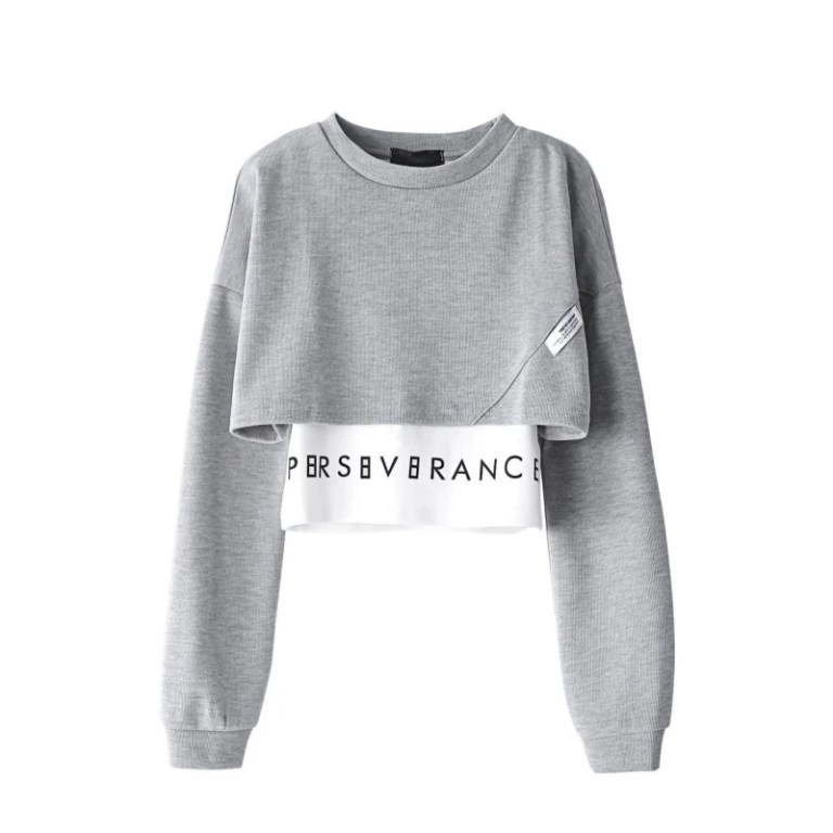 mexzt fashion streetwear women letter sweatshirt crop MEXZT Fashion Streetwear Women Letter Sweatshirt Crop
