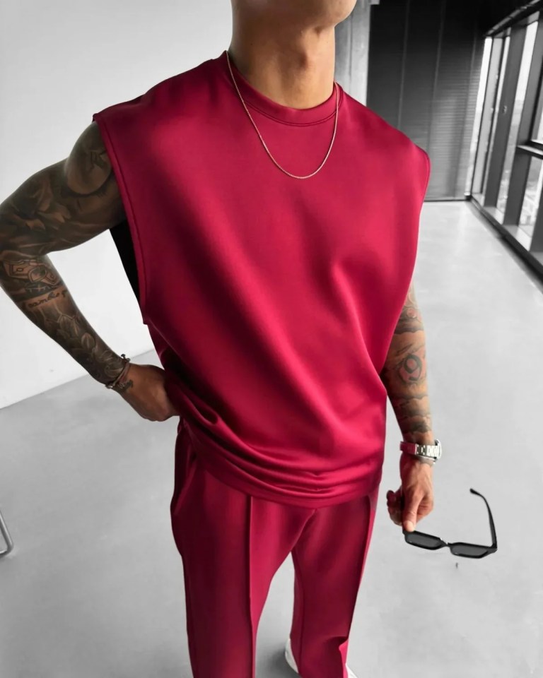 mens summer loose long tank vest and drawstring pants set in range of colours Mens Summer Loose Long Tank Vest and DrawString Pants Set in range of colours 4