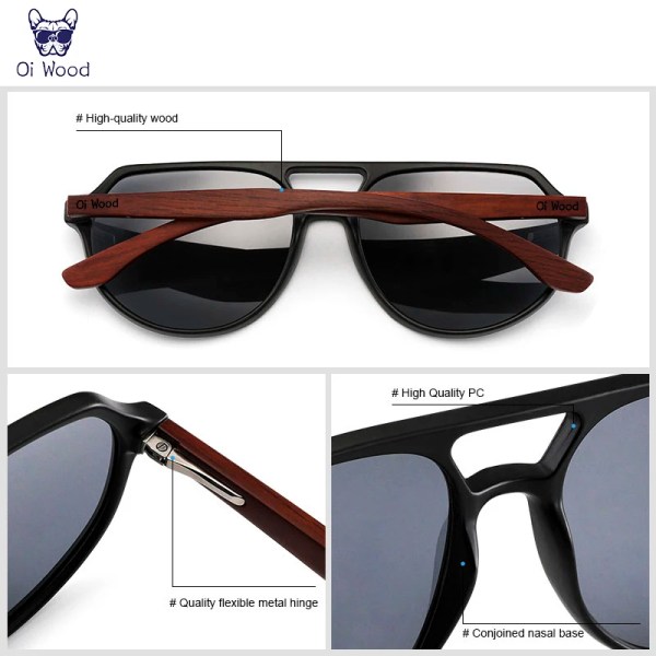 Oi Wood Brand Natural Wooden Sunglasses For Men Women Polarized Oculos De Sol 5