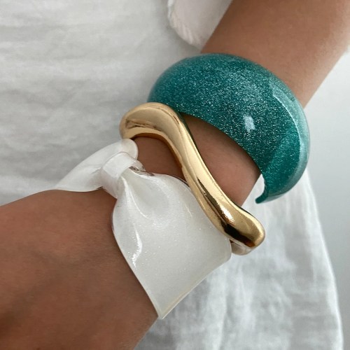 diazi sweet white bowknot acrylic resin wide bangles vintage fashion geometric gold color bracelet bangle for women men jewelry DIAZI Sweet White Bowknot Acrylic Resin Wide Bangles Vintage Fashion Geometric Gold Color Bracelet Bangle For Women Men Jewelry