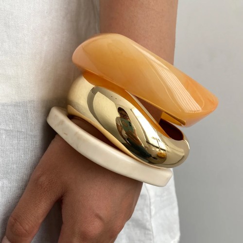 diazi 3 style punk geometric bangles fashion vintage acrylic beige orange resin wide bangles bracelets women men gift jewelry DIAZI 3 Style Punk Geometric Bangles Fashion Vintage Acrylic Beige Orange Resin Wide Bangles Bracelets Women Men Gift Jewelry