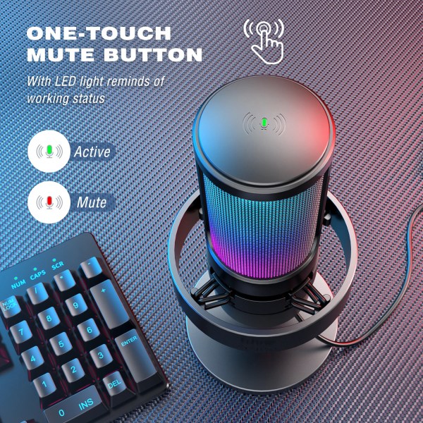 fifine usb microphone for recording and streaming on pc and mac,headphone output and touch mute button,mic with 3 rgb modes a8 FIFINE USB Microphone for Recording and Streaming on PC and Mac,Headphone Output and Touch-Mute Button,Mic with 3 RGB Modes -A8 2