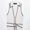 Zach Womens Spring Summer polka Dot Collar tennis Dress in White or Navy Midi Dress Crop Sleeveless 6