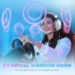 FIFINE USB Gaming Headset with 7.1 Surround Sound/3.5mm Jack/Microphone,Over-Ear Wired Headphone for PC PS4/5 Xbox Ampligame H9W 2