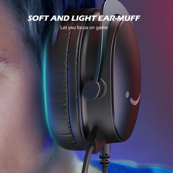 FIFINE Headset,3.5 mm jack&USB Headphone with 7.1 Surround Sound/volum contral/Mute switch for PC/MAC/PS4/PS5 Mixer-H9 4