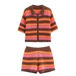 Zach summer Crochet POLO Shirt collar short sleeve and Shorts Set 5