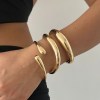 DIAZI 4 style Exaggerated Gold Silver Color Metal Cuff Bangles Women Men Hip Hop Punk Geometric Round Bracelet Party Jewelry 3