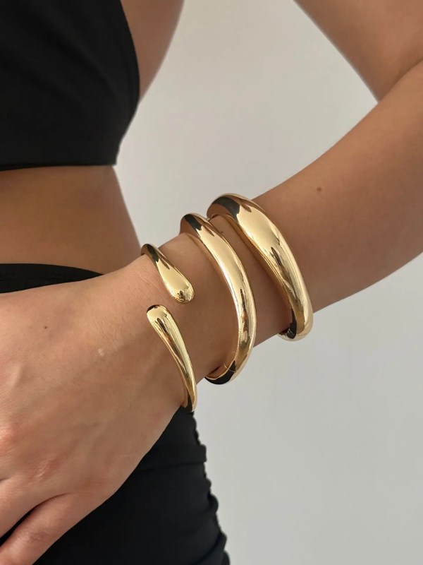 diazi 4 style exaggerated gold silver color metal cuff bangles women men hip hop punk geometric round bracelet party jewelry DIAZI 4 style Exaggerated Gold Silver Color Metal Cuff Bangles Women Men Hip Hop Punk Geometric Round Bracelet Party Jewelry 3