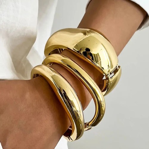 diazi exaggerated irregular gold silver color metal cuff bangles for women men hip hop punk geometric bracelet party jewelry DIAZI Exaggerated Irregular Gold Silver Color Metal Cuff Bangles For Women Men Hip Hop Punk Geometric Bracelet Party Jewelry