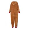 Adult Christmas Costume Gingerbread Long Sleeve Zipper Hooded Jumpsuit for Men Women Party Role-playing Cosplay 4
