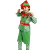 long sleeve tops+ solid shorts +striped leg warmers +belt +hat christmas halloween party kid elf costumes set Long Sleeve Tops+ Solid Shorts +Striped Leg Warmers +Belt +Hat Christmas Halloween Party Kid Elf Costumes Set 4