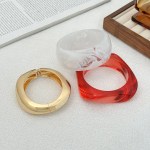 DIAZI 3 Style Vintage Punk Geometric Bangles Jewelry Fashion Red Clear Acrylic Resin Wide Bangles Bracelets For Women Men 2