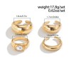 DIAZI One Set Fashion Pearl Open Rings For Women Men Girls Punk Gold Silver 6