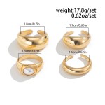 diazi one set fashion pearl open rings for women men girls punk gold silver DIAZI One Set Fashion Pearl Open Rings For Women Men Girls Punk Gold Silver 6