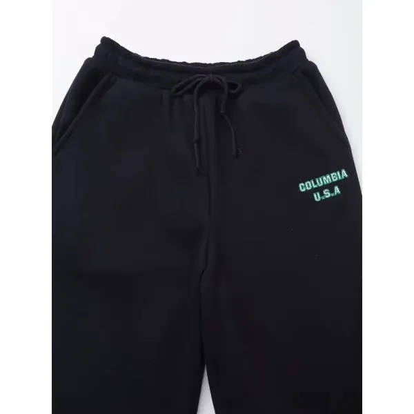 Women\'s Preppy Columbia UAS Black Hoodie and Black Joggers 2 piece set 4