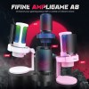 FIFINFIFINE USB Gaming Microfono para PC Mac PS4 PS5, RGB Condensador Micrófono per Streaming,Podcasts, con Control RGB A8 5