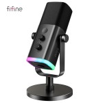 fifine usb/xlr dynamic microphone with touch mute button,headphone jack,i/o controls,for pc ps5/4 mixer,gaming mic ampligame am8 FIFINE USB/XLR Dynamic Microphone with Touch Mute Button,Headphone jack,I/O Controls,for PC PS5/4 mixer,Gaming MIC Ampligame AM8 1