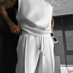 mens summer loose long tank vest and drawstring pants set in range of colours Mens Summer Loose Long Tank Vest and DrawString Pants Set in range of colours 2