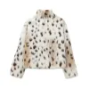 zach womens white leapoard faux fur coat jacket Zach womens white leapoard Faux Fur Coat Jacket 2