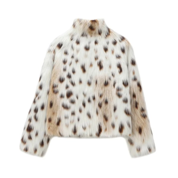 zach womens white leapoard faux fur coat jacket Zach womens white leapoard Faux Fur Coat Jacket 2