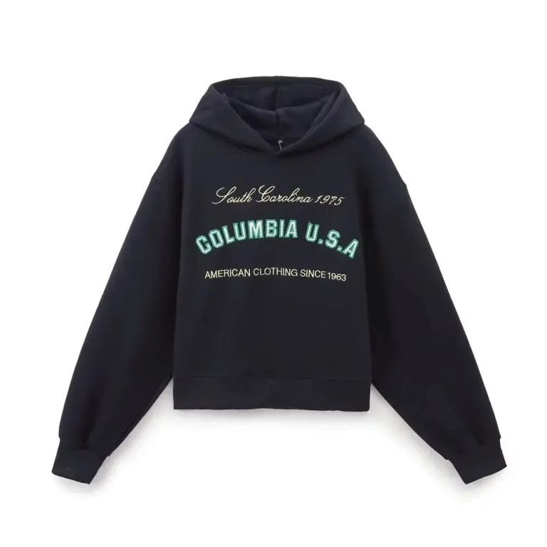 Women\'s Preppy Columbia UAS Black Hoodie and Black Joggers 2 piece set 1