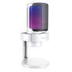 FIFINFIFINE USB Gaming Microfono para PC Mac PS4 PS5, RGB Condensador Micrófono per Streaming,Podcasts, con Control RGB A8