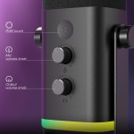 fifine usb/xlr dynamic microphone with touch mute button,headphone jack,i/o controls,for pc ps5/4 mixer,gaming mic ampligame am8 FIFINE USB/XLR Dynamic Microphone with Touch Mute Button,Headphone jack,I/O Controls,for PC PS5/4 mixer,Gaming MIC Ampligame AM8 4