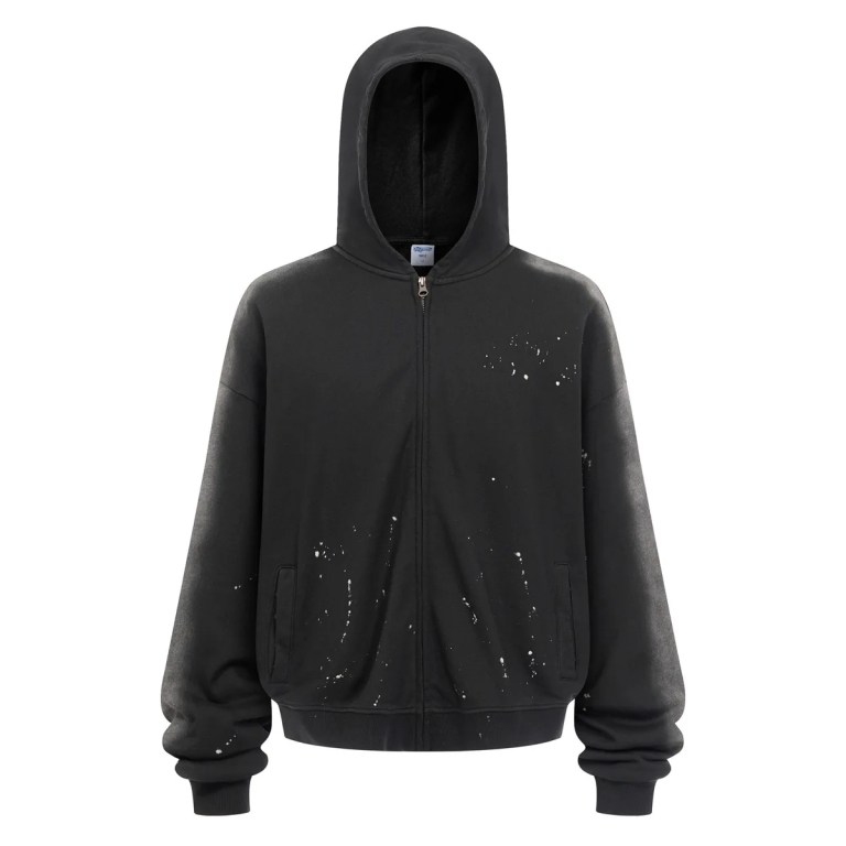 ye99 new spray color graffiti washing water zipper sweatshirt YE99 new spray color graffiti washing water zipper sweatshirt 2