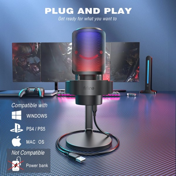 fifine usb microphone for recording and streaming on pc and mac,headphone output and touch mute button,mic with 3 rgb modes a8 FIFINE USB Microphone for Recording and Streaming on PC and Mac,Headphone Output and Touch-Mute Button,Mic with 3 RGB Modes -A8 4