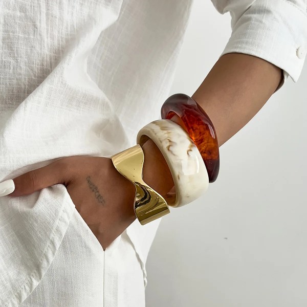 diazi 3 style punk bohemian knot geometric bangles fashion vintage acrylic resin wide bangles bracelets women men gift jewelry DIAZI 3 Style Punk Bohemian Knot Geometric Bangles Fashion Vintage Acrylic Resin Wide Bangles Bracelets Women Men Gift Jewelry 4