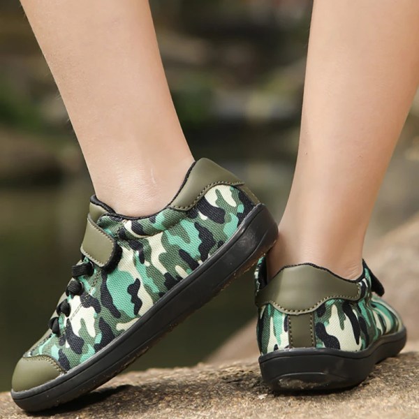 Kids Minimalist Wide Toe Sneakers with Velcor Strap 4