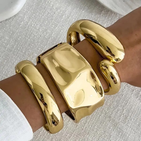 diazi 3 style fashion heavy metal water drop cuff wide bangles punk geometric gold silver color bangles women men bracelets DIAZI 3 Style Fashion Heavy Metal Water Drop Cuff Wide Bangles Punk Geometric Gold Silver Color Bangles Women Men Bracelets