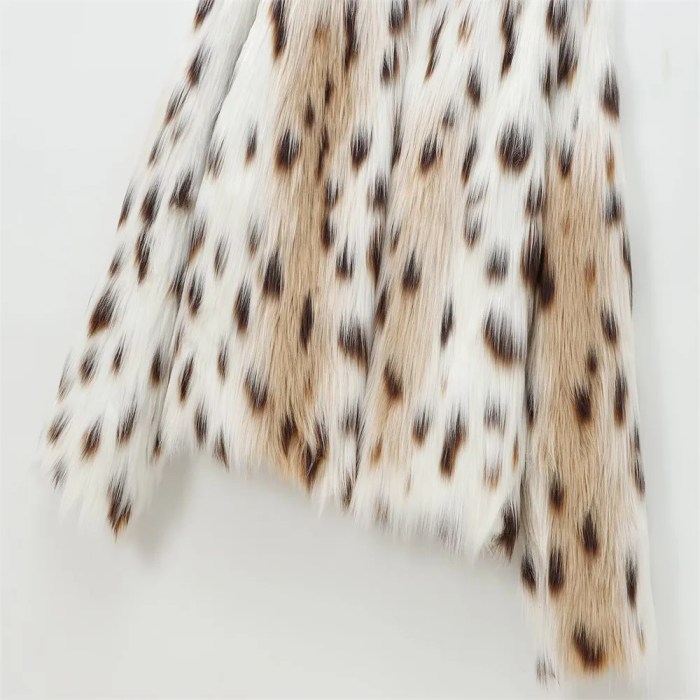 zach womens white leapoard faux fur coat jacket Zach womens white leapoard Faux Fur Coat Jacket 6